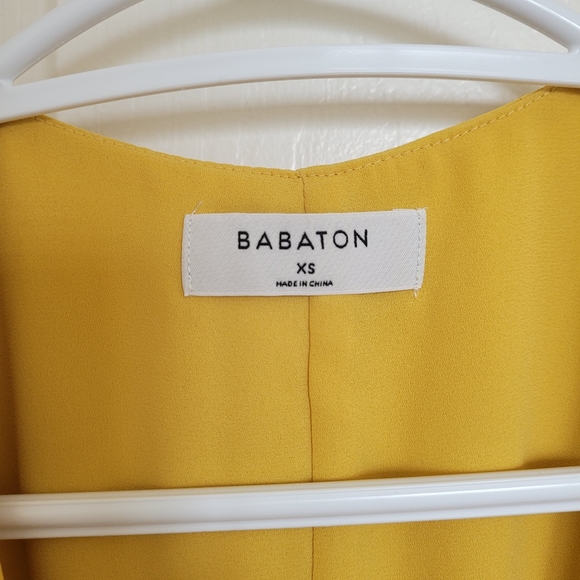 Aritzia Babaton XS Wallace Wrap Dress Yellow - Picture 6 of 8